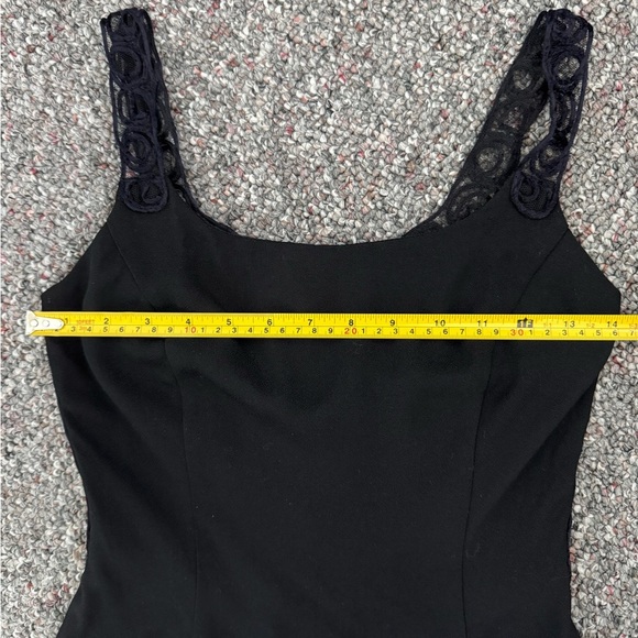 Jessica McClintock Black Sleeveless Lace Whimsical Goth Grunge Vintage Dress - Picture 3 of 10